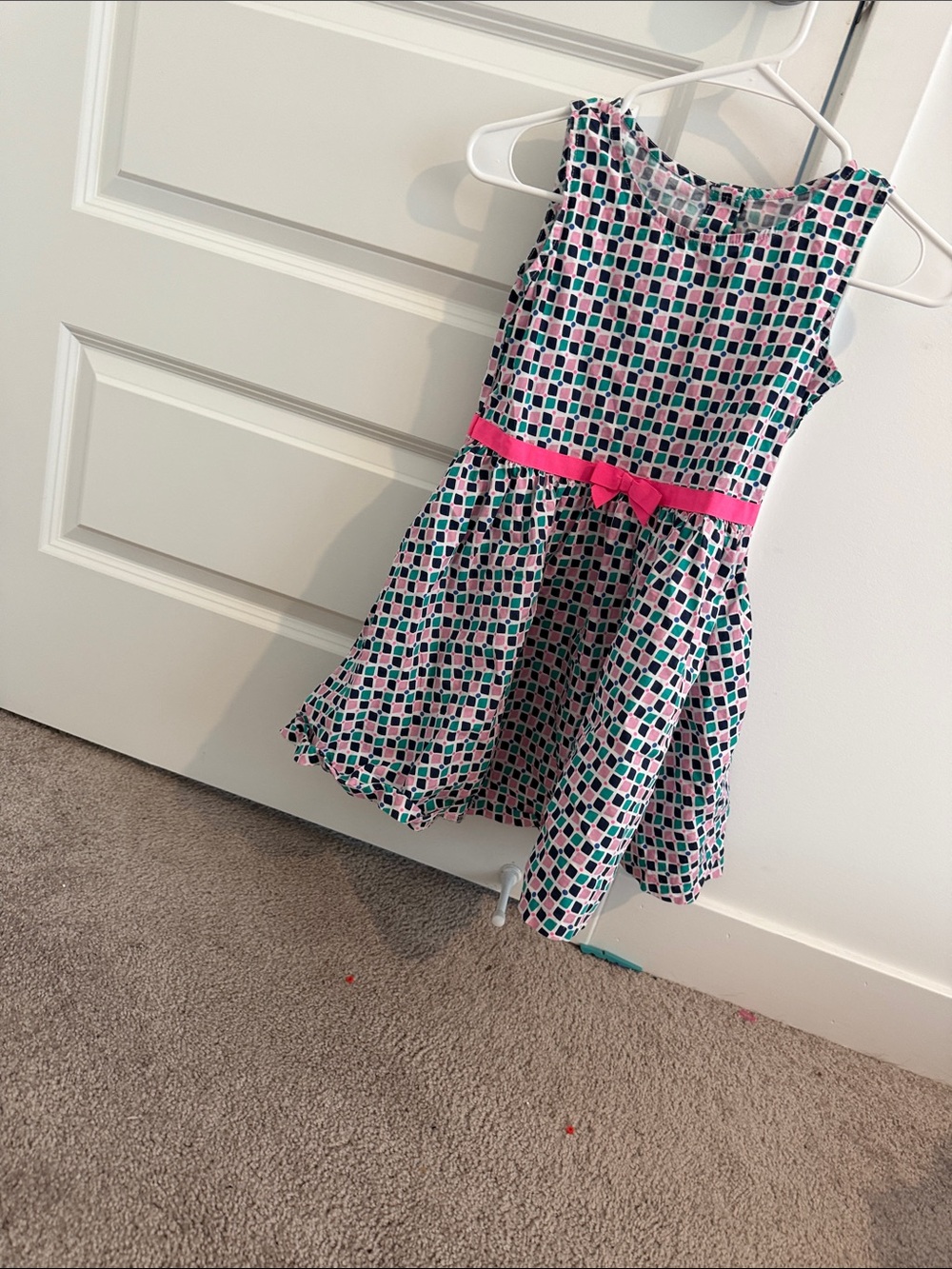 Gymboree Pink and Teal Geometric Fit-and-Flare Dress
